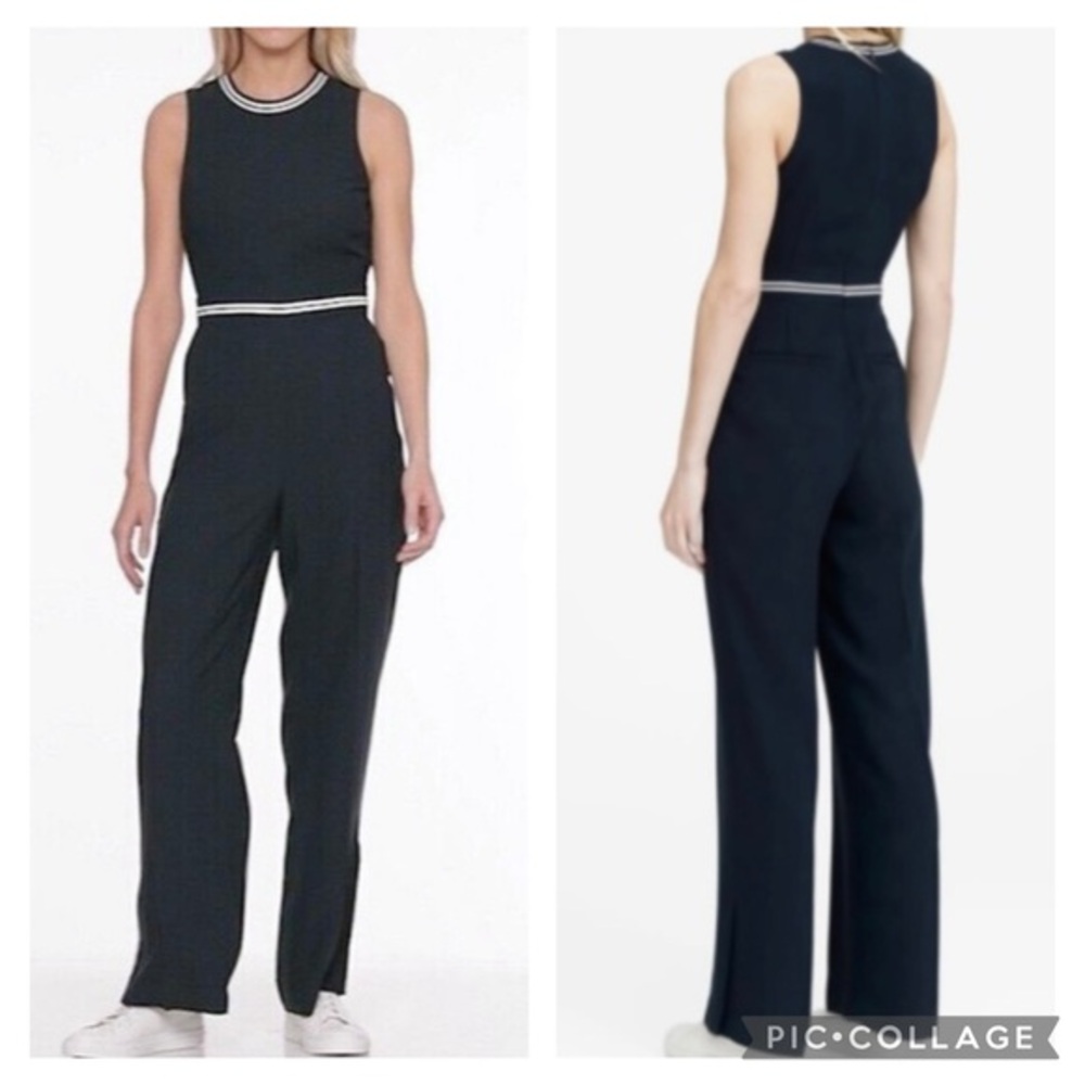 Banana Republic Jumpsuit Wide Leg Sleeveless Navy Blue 2